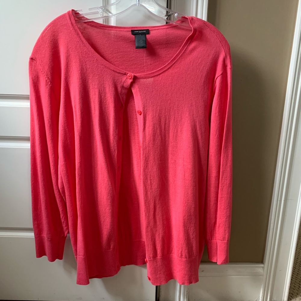 NWT Ann taylor loft pink cardigan sweater size XL